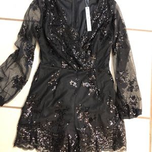 Black Sequin Romper